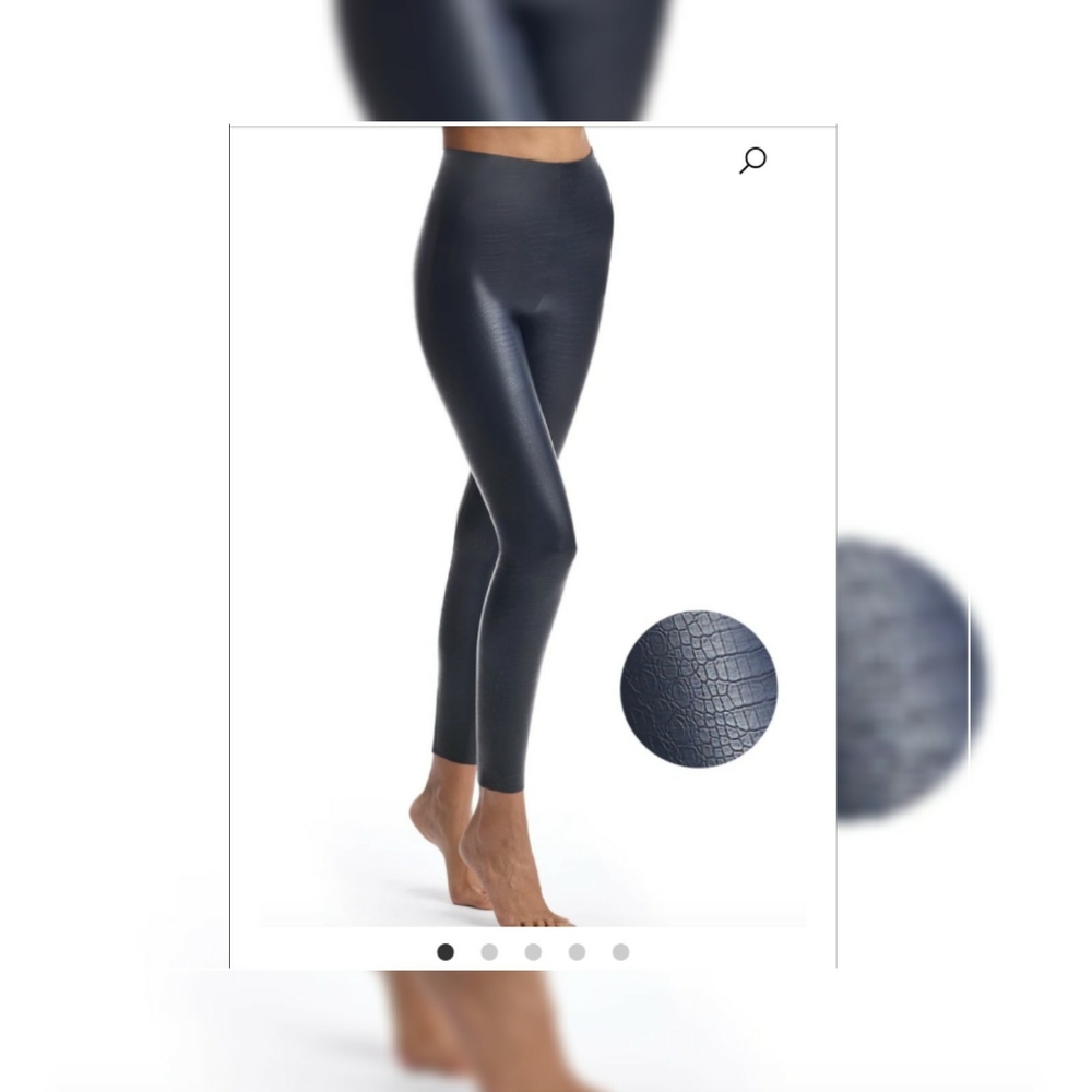 Commando Control Black Faux Leather Croc Leggings - Picture 3 of 3
